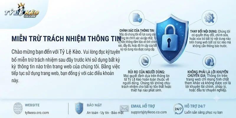 Điểu khoản sử dụng - Miễn trừ trách nhiệm thông tin