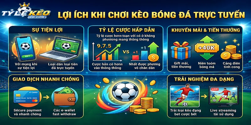 Lợi ích khi chơi kèo bóng đá trực tuyến - Tỷ lệ kèo